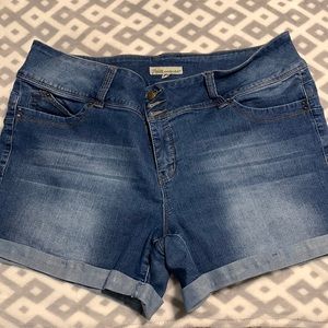 Royalty blue jean cuffed shorts. Size 20W